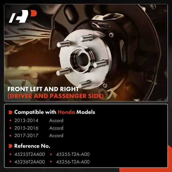 2 Pcs Front Driver & Passenger Brake Dust Shield for Honda Accord 2013-2017