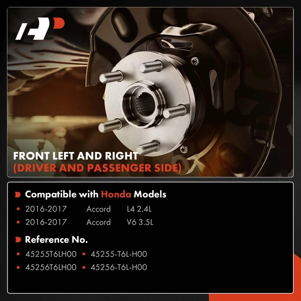 2 Pcs Front Driver & Passenger Brake Dust Shield for Honda Accord 2016-2017 2.4L 3.5L