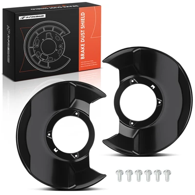 2 Pcs Front Driver & Passenger Black Brake Dust Shield