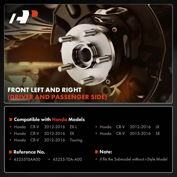 2 Pcs Front Driver & Passenger Black Brake Dust Shield for Honda CR-V 2012-2016 SUV