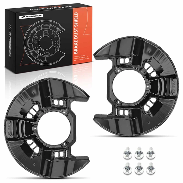 2 Pcs Front Driver & Passenger Black Brake Dust Shield for Honda S2000 2000-2009