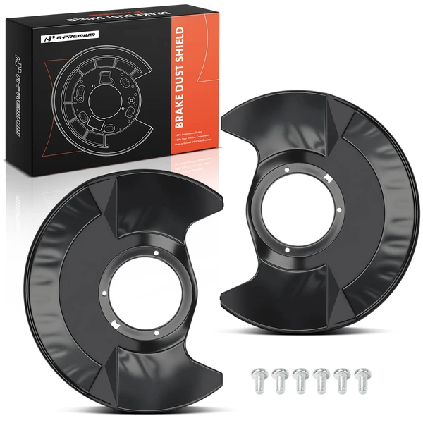 2 Pcs Front Driver & Passenger Black Brake Dust Shield for Honda CR-V 2005-2006