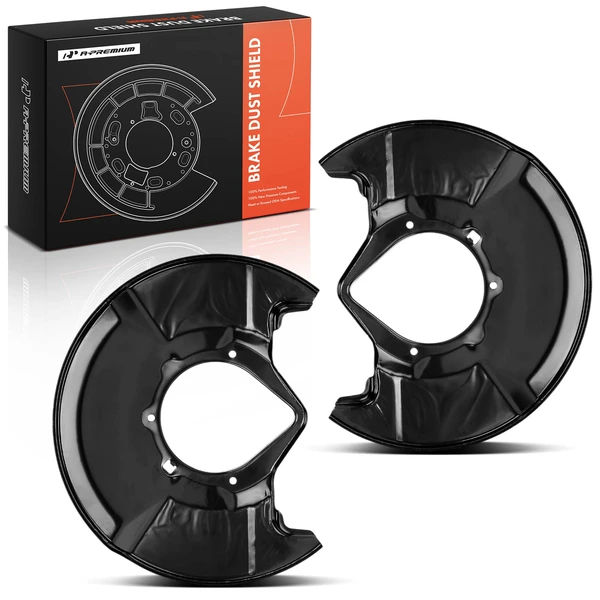 2 Pcs Front Driver & Passenger Black Brake Dust Shield for Honda Civic