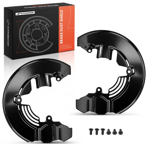 2 Pcs Front Driver & Passenger Black Brake Dust Shield for 2014-2023 Ford Transit Connect