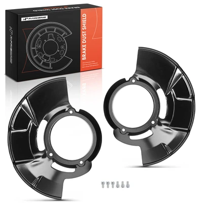 2 Pcs Front Black Brake Dust Shield with Hardware