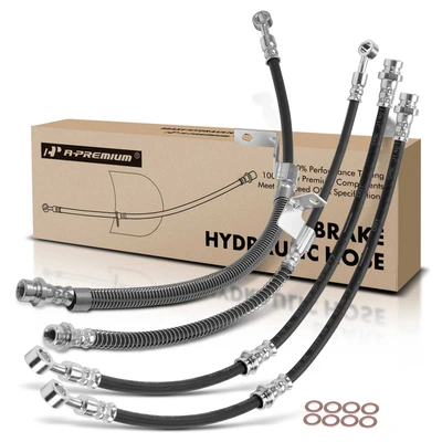 4 Pcs Front & Rear Brake Hydraulic Hose