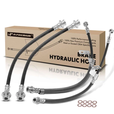 4 Pcs Front & Rear Brake Hydraulic Hose
