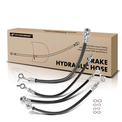 4 Pcs Front & Rear Brake Hydraulic Hose