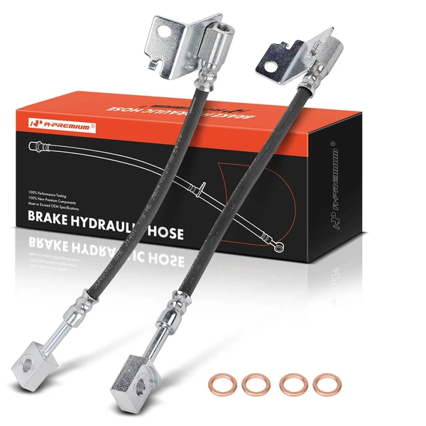 2 Pcs Rear Brake Hydraulic Hose for 2002 Ford E-550 Econoline Super Duty