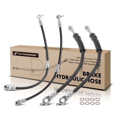 4 Pcs Front & Rear Brake Hydraulic Hose