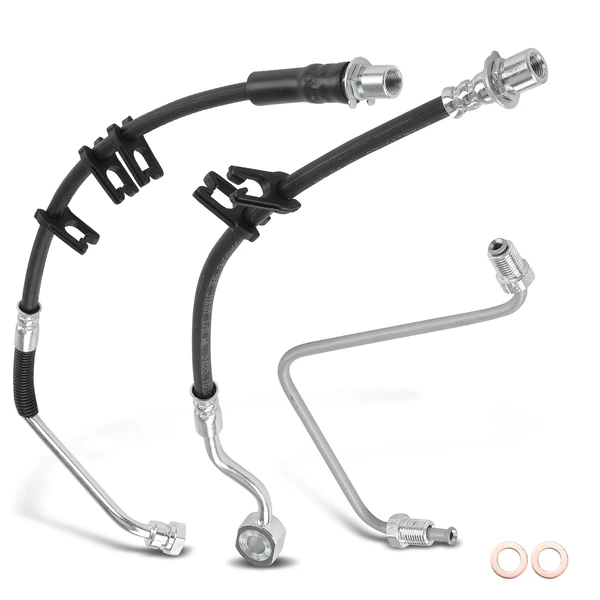 2 Pcs Front Driver Inner & Outer Brake Hydraulic Hose for Ram 2500 2014-2016 3500