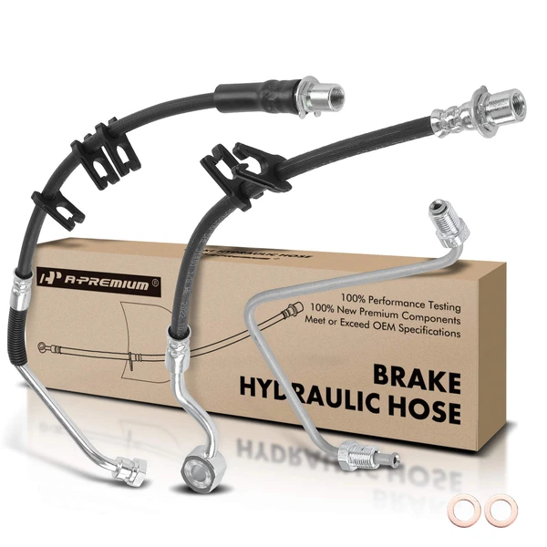 2 Pcs Front Driver Inner & Outer Brake Hydraulic Hose for Ram 2500 2014-2016 3500