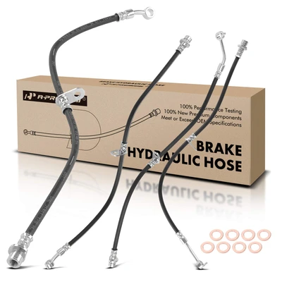 4 Pcs Front & Rear Brake Hydraulic Hose