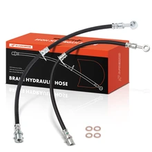 2 Pcs Front Driver & Passenger Brake Hydraulic Hoses with Bracket for 2017-2023 Subaru Impreza