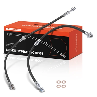 2 Pcs Front Driver & Passenger Brake Hydraulic Hoses