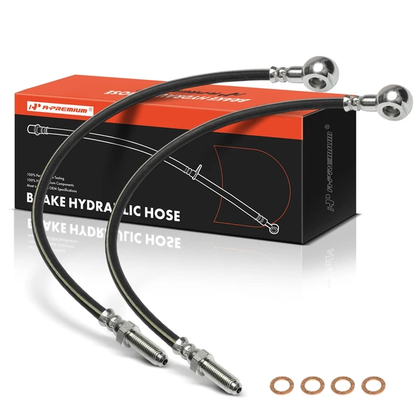 2 Pcs Front Driver & Passenger Brake Hydraulic Hose for Isuzu FRR NRR Chevy W5500 Tiltmaster GMC