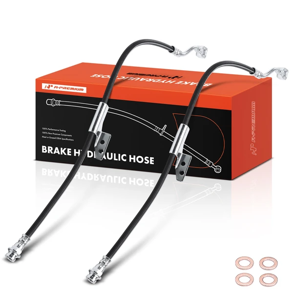 2 Pcs Front Brake Hydraulic Hose for Chevrolet Tahoe 1995-2000 GMC Yukon 1992-1999