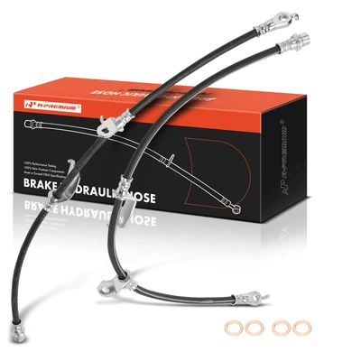 2 Pcs Front Brake Hydraulic Hose with Bracket