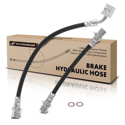 2 Pcs Rear Passenger Inner & Outer Brake Hydraulic Hose