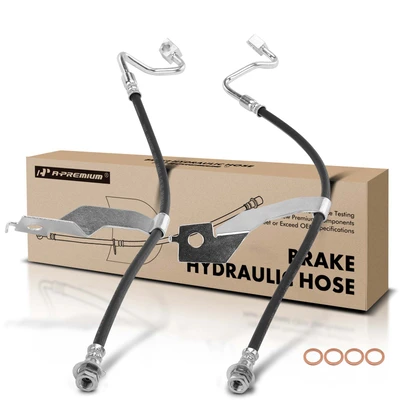2 Pcs Front Driver & Passenger Brake Hydraulic Hose