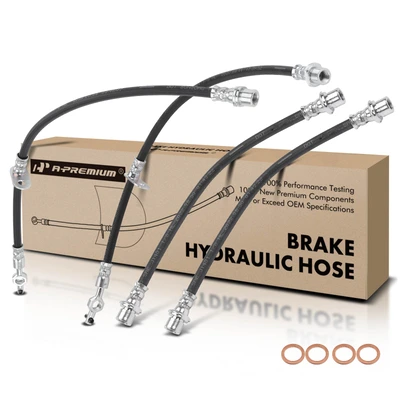 4 Pcs Front & Rear Brake Hydraulic Hose