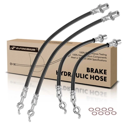 4 Pcs Front & Rear Brake Hydraulic Hose