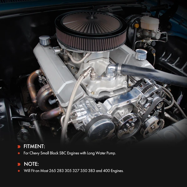 3 Pcs Steel Black Alternator Bracket Kit Short Water Pump for Chevy 265 283 305 SBC