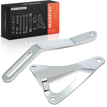2 Pcs Steel Chrome Alternator Bracket Kit