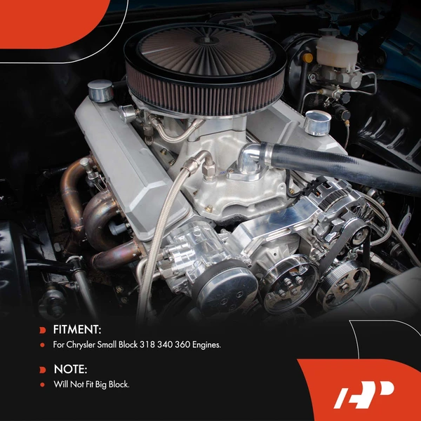 2 Pcs Steel Chrome Bottom Alternator Bracket Kit for Chrysler 318 340 360 Small BC