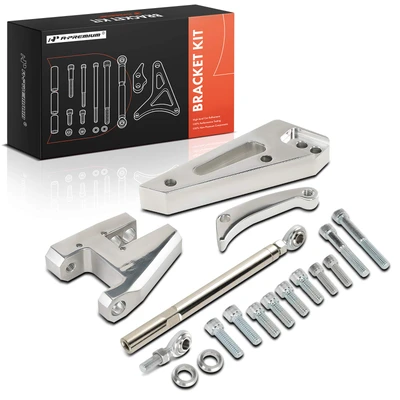 16 Pcs Polished Aluminum Alternator Bracket Kit SWP