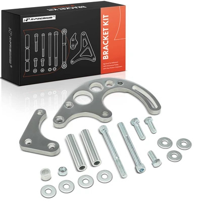 18 Pcs Polished Aluminum Power Steering Pump Bracket Kit LWP