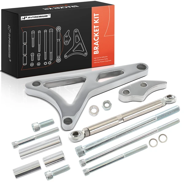 14 Pcs Aluminum Polished Alternator Bracket Kit for 1980-1992 Ford E-150 Econoline