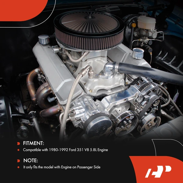 14 Pcs Aluminum Polished Alternator Bracket Kit for 1980-1992 Ford E-150 Econoline