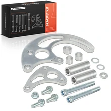 6 Pcs Aluminum Polished Power Steering Pump Bracket Kit LWP