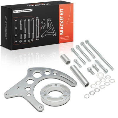 23 Pcs Aluminum Polished Alternator Bracket Kit Long Water Pump