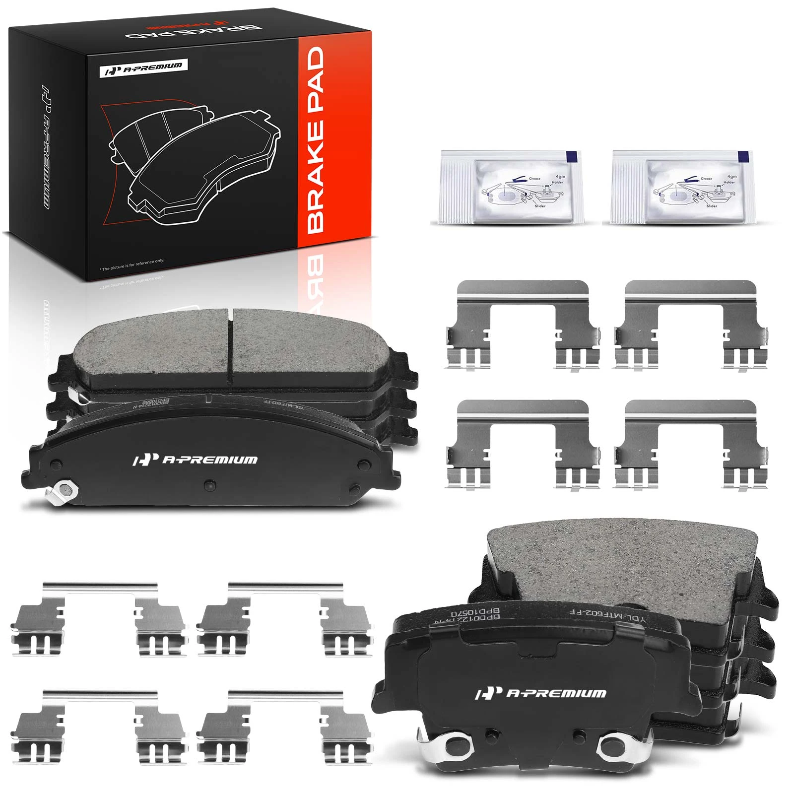The A-premium 8 Pcs Front & Rear Ceramic Brake Pads with Sensor for Chrysler 300 Dodge Magnum Image 