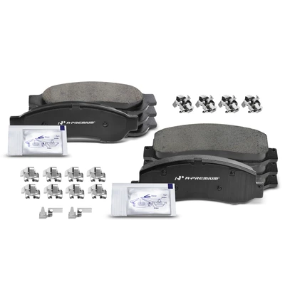 8 Pcs Front & Rear Ceramic Brake Pads