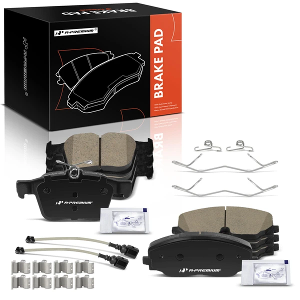 8 Pcs Front & Rear Ceramic Brake Pads for 2018-2022 Volkswagen Atlas