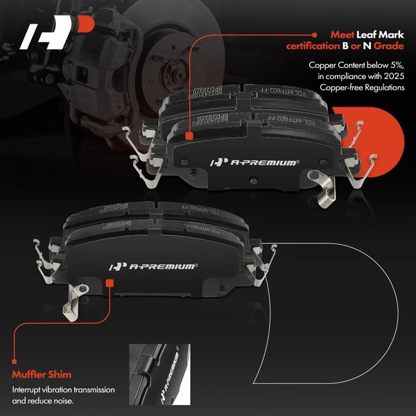 8 Pcs Front & Rear Ceramic Brake Pads for Honda CR-V 2017-2022 L4 1.5L 2.4L GAS