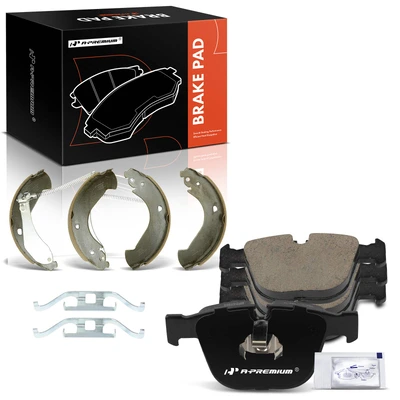 8 Pcs Front Ceramic Brake Pads & Rear Brake Shoes