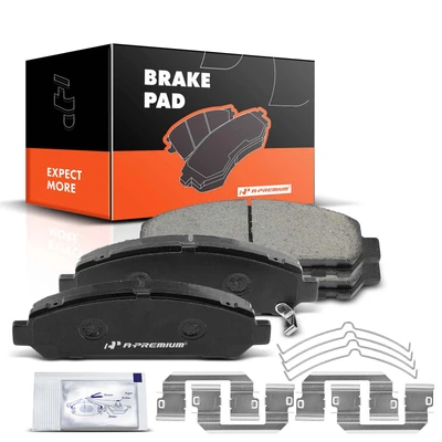 4 Pcs Front Ceramic Brake Pads with Sensor