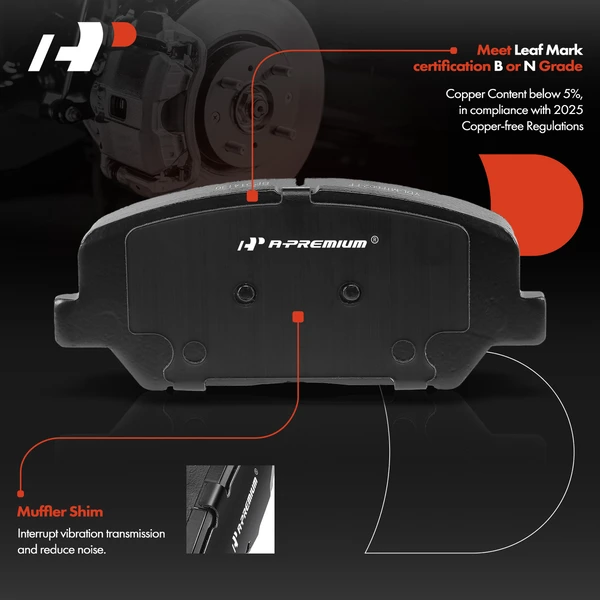 4 Pcs Front Ceramic Brake Pads for Hyundai Genesis Coupe 2010-2016 Kia