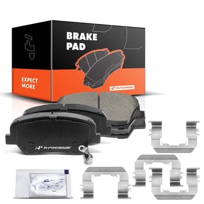 4 Pcs Front Ceramic Brake Pads with Sensor