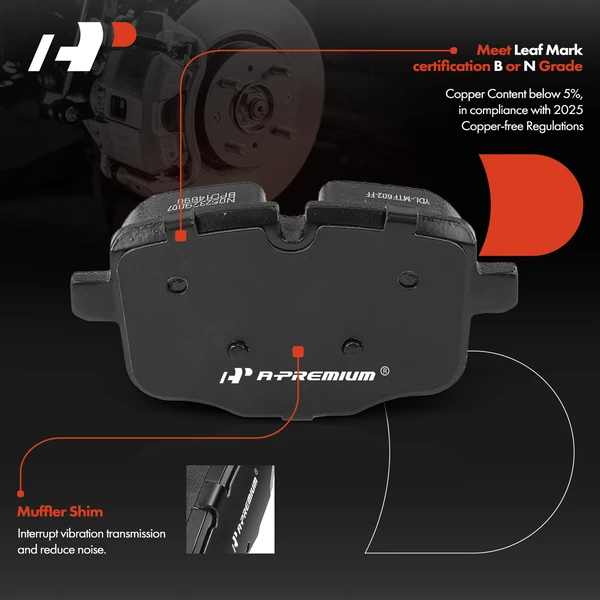 4 Pcs Rear Ceramic Brake Pads for BMW F10 535i F12 G32 640i 650i F10 M5 F25 X3