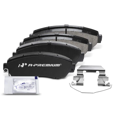 4 Pcs Front Ceramic Brake Pads with Sensor