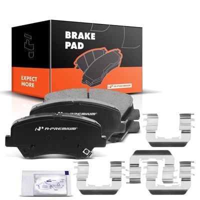 4 Pcs Front Ceramic Brake Pads with Sensor