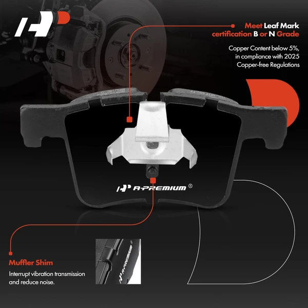 A-Premium APBPD377 Brake Pad Front Driver & Passenger