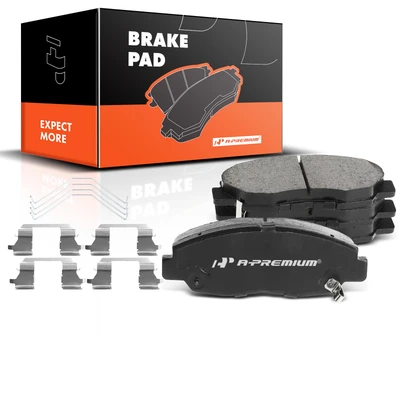 4 Pcs Front Ceramic Brake Pads with Sensor