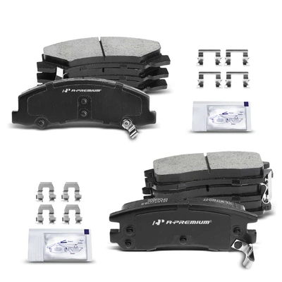 8 Pcs Front & Rear Ceramic Brake Pads with Sensor