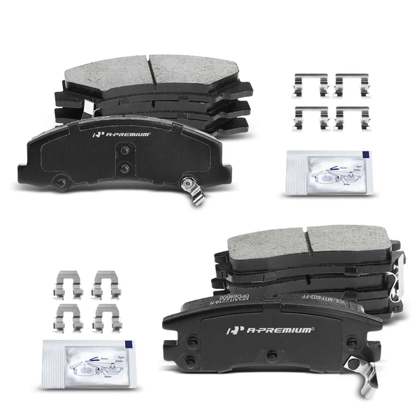 8 Pcs Front & Rear Ceramic Brake Pads with Sensor for Buick Allure Chevrolet